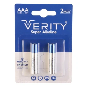 باتری نیم قلمی وریتی مدل سوپر آلکالاین بسته ۲ عددی