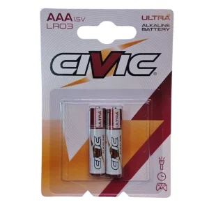 باتری نیم قلمی سیویک مدل ULTRA-ALKALINE بسته ۲ عددی