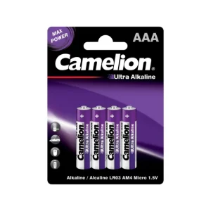 باتری نیم قلمی کملیون مدل اولترا آلکالاین بسته 4 عددی