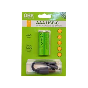 باتری نیم قلمی شارژی لیتیومی 1.5 ولت دی بی کی DBK بسته دو عددی