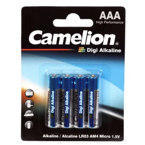 باتری نیم قلمی کملیون مدل دیجی آلکالاین بسته 4 عددی